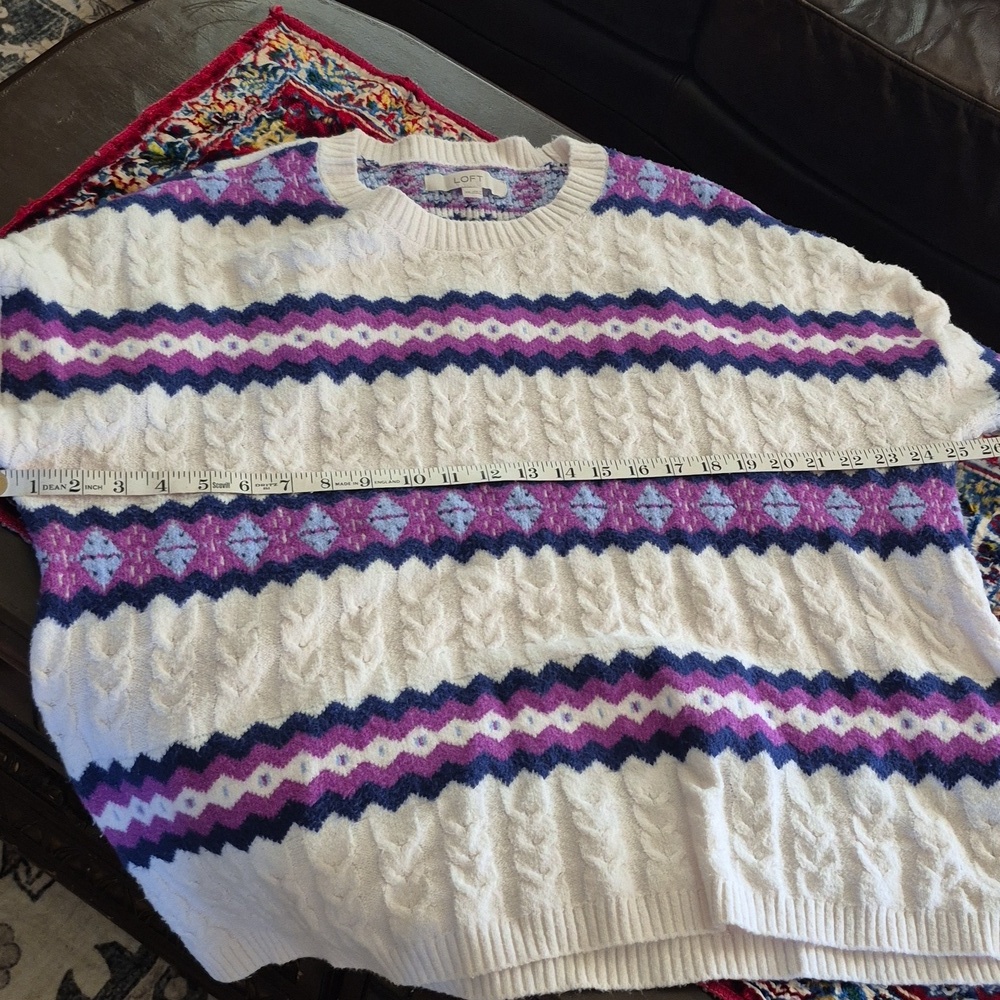 Ann Taylor LOFT Womens Fair Isle Nordic Cabincore Ski Cable Knit SzXXL.($1265) - Picture 7 of 16